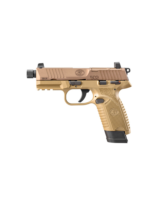 PISTOLET SEMI AUTOMATIQUE FN HERSTAL FN 502 TACTICAL 1X10 + 1X15 FDE/FDE